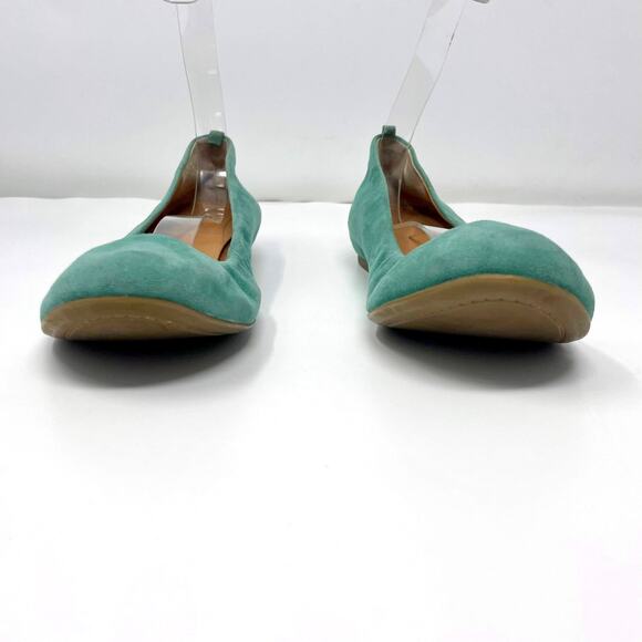 J. CREW Blue Green Suede Round Toe Slip On Ballet Flats - Picture 7 of 9